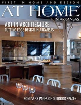 ‘At Home in Arkansas’ magazine cover featuring a modern kitchen.
