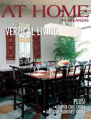 At Home in Arkansas magazine cover featuring a dining room.
