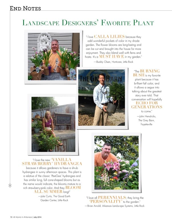 At Home in Arkansas | July 2014 | End Notes: Landscape Designers' Favorite Plant