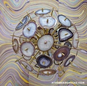 Gold wall-mounted centerpiece with agate slices