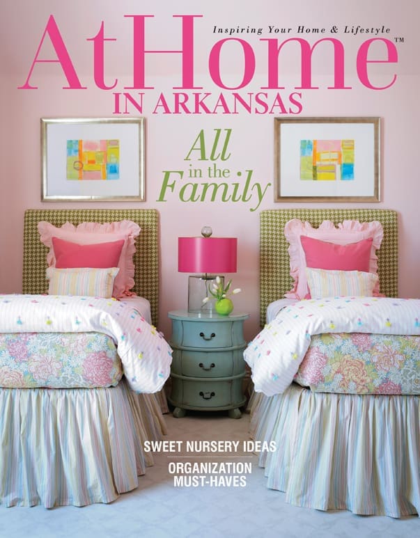 At Home magazine cover featuring twin beds and nursery decor.