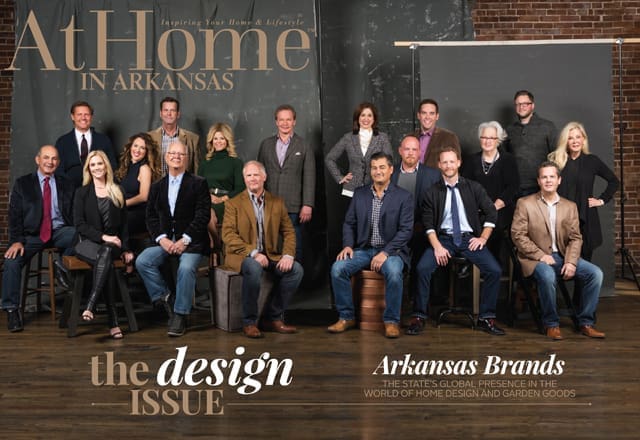 Magazine cover: At Home in Arkansas, featuring a group of people.