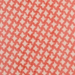Coral and cream geometric pattern fabric