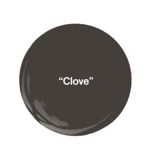 Dark gray circle with ‘Clove’ text.