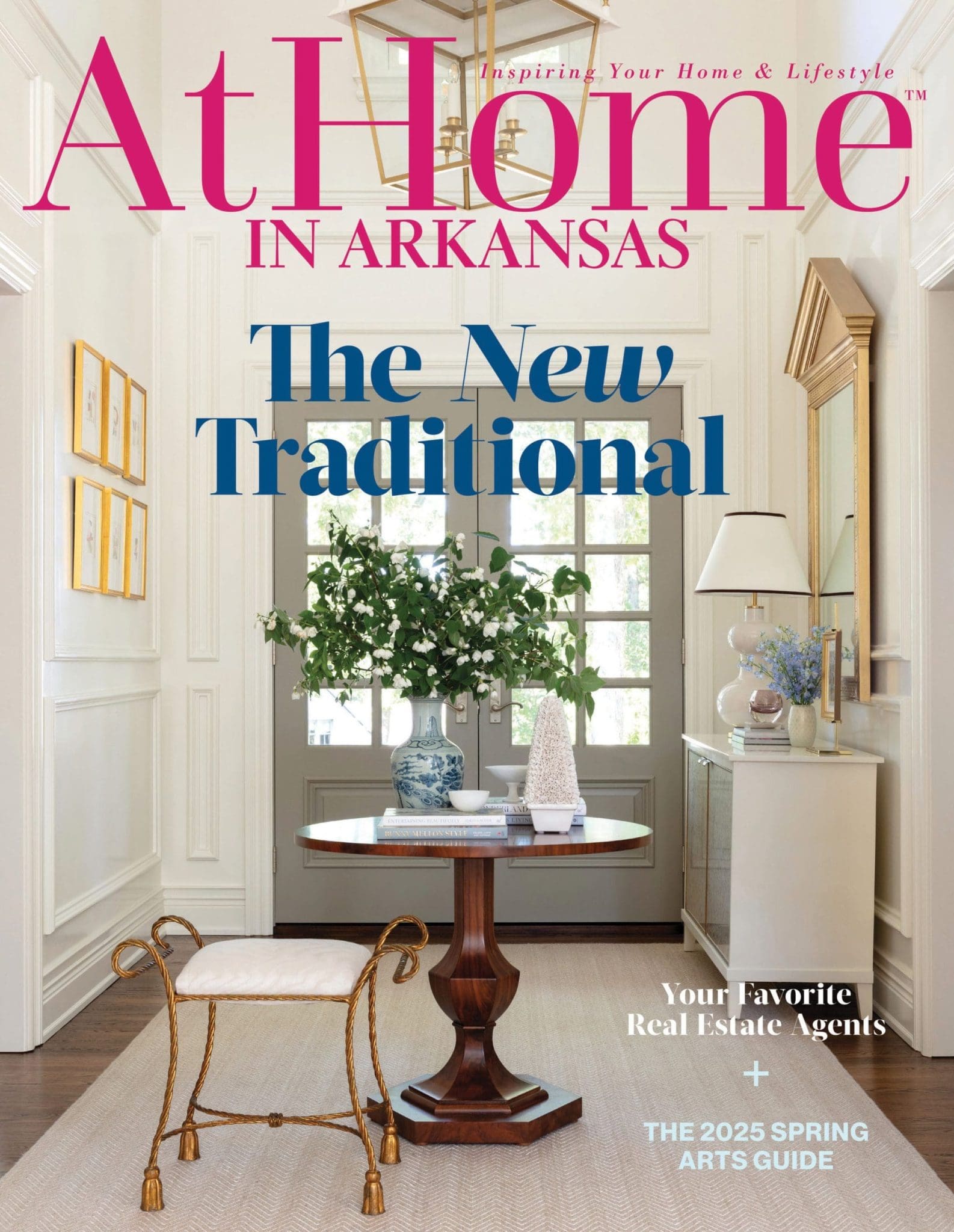 At Home in Arkansas magazine cover, featuring a traditional interior.